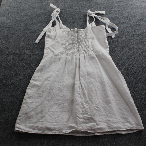 Reformation Dress 12 Pearson Linen Mini Cut Out Tie Strap Romantic Sexy Chic - Picture 7 of 13